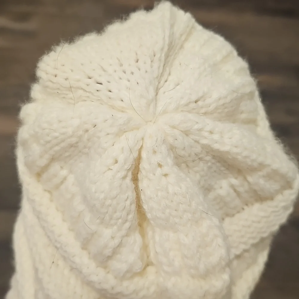 N White Knitted Hat C.C Brand No Size But Looks Great For Winter